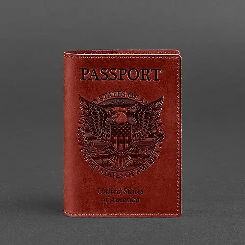 Обложка для паспорта BlankNote с американским гербом Коричневый (BN-OP-USA-coral)