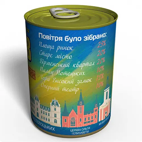 Консервированный подарок Memorableua Повітря Львова