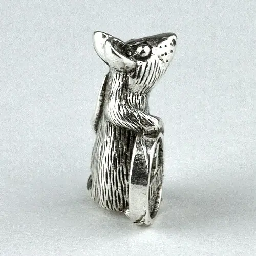 Кошельковый оберег Fisher Мышка с монетой Серебряное покрытие 1,3х0,5х1 см (24627)