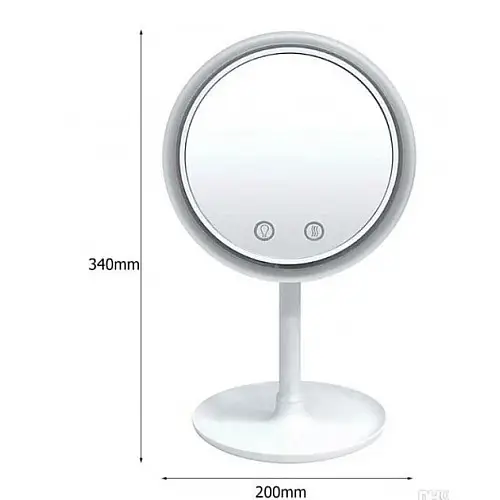 Настольное косметическое зеркало с подсветкой и вентилятором Beauty Breeze Mirror Белое (Mirror01M)