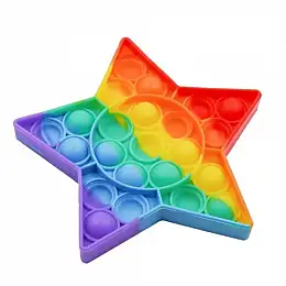 Игрушка антистресс Pop It бесконечная пупырка Радужная звезда (hub_06e5ng)