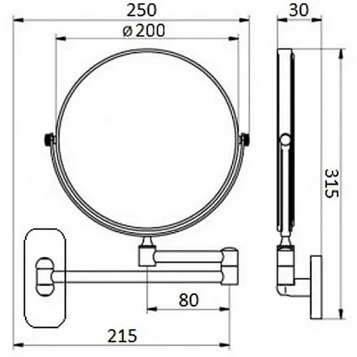 Зеркало косметическое Qtap Liberty ORO 1147 QTLIBORO1147 QTLIBORO1147