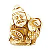 Статуэтка Netsuke Нэцкэ Эбису с веером Гипс 5.2x4.6x3.2 см Бежевый (00651)