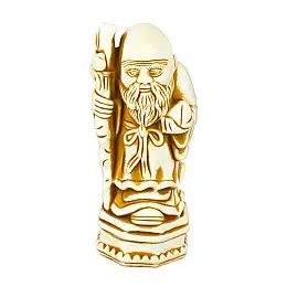 Статуэтка Netsuke Нэцкэ Шоусин на подставке Гипс 6,9x2,9x3,1см Бежевый (00654)