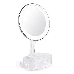 Зеркало UKC с LED подсветкой и органайзером XH-086 круглое White (kz195-hbr)