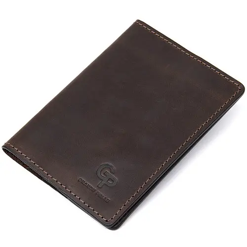 Кожаная обложка на паспорт GRANDE PELLE 11481 Коричневый
