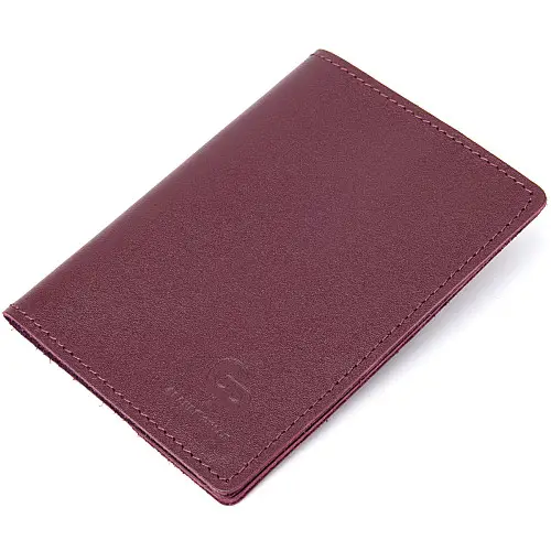 Кожаная обложка на паспорт GRANDE PELLE 11482 Бордовый