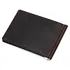 Кожаный мужской зажим для денег GRANDE PELLE 11540 Коричневый 12х8х0,7 см