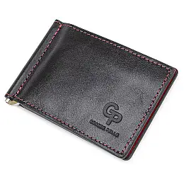 Кожаный зажим для денег унисекс GRANDE PELLE 11541 Черный