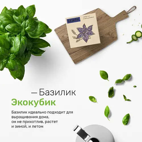 Экокуб базилик набор для выращивания растений (ytrewq543223)