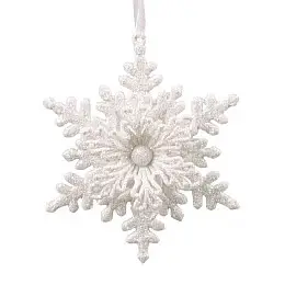 Подвеска новогодняя Flora Снежинка Белый (11306)