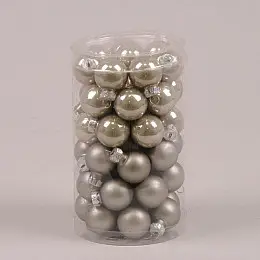 Шарики стеклянные Flora D-2,5 см. 48 шт.(44524)