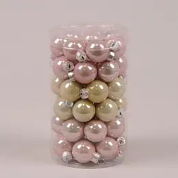Шарики стеклянные Flora D-2,5 см. 48 шт.(44527)