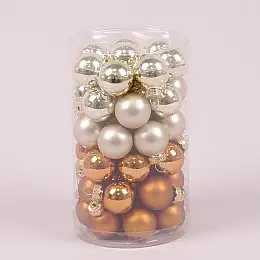 Шарики стеклянные Flora D-2,5 см. 48 шт.(44529)