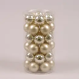 Шарики стеклянные Flora D-3,8 см. 36 шт.(44556)