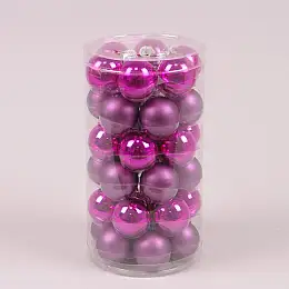 Шарики стеклянные Flora D-3,8 см. 36 шт.(44557)