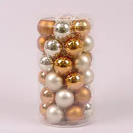 Шарики стеклянные Flora D-3,8 см. 36 шт.(44570)