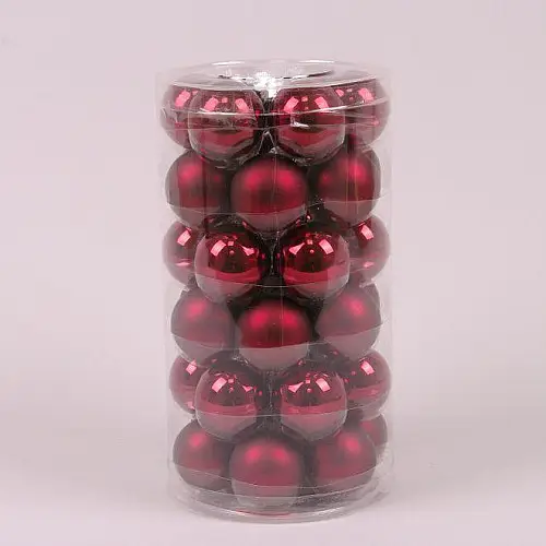 Шарики стеклянные Flora D-3,8 см. 36 шт.(44571)