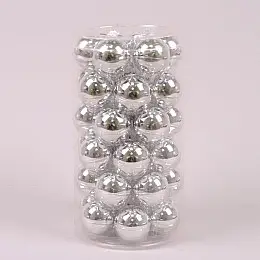 Шарики стеклянные Flora D-3,8 см. 36 шт.(44609)
