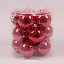 Шарики стеклянные Flora D-8 см  15 шт (44591)