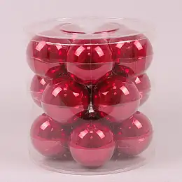Шарики стеклянные Flora D-8 см  15 шт (44606)
