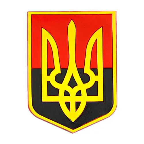 Магнит Резиновый Magnet Трезубец Герб Украины 5,5x4,1x0,3 см Черно-красный (19402)