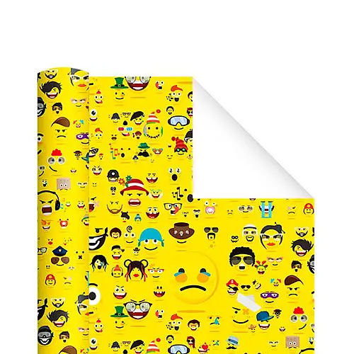 Бумага упаковочная Lesko PZ060-1 PPW PAPER Эмодзи 50*70 см Желтый (8580-31778)
