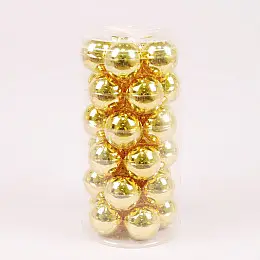 Шарики стеклянные Flora D 5,7 см 30 шт Золотистый (44574)