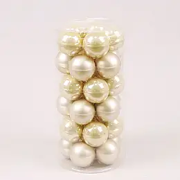 Шарики стеклянные Flora D 5,7 см 30 шт Шампань (44582)