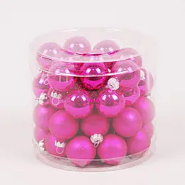 Шарики стеклянные Flora D-3 см 45 шт Розовый (44500)