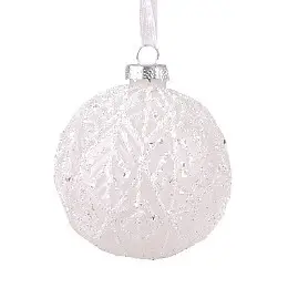Новогодний шар Flora D-8 см Белый матовый (12605)