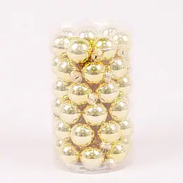 Шарики стеклянные Flora D 2,5 см 48 шт Золотистый (44531)