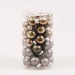 Шарики стеклянные Flora D 2,5 см 48 шт Коричневый (44521)