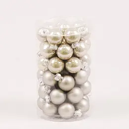 Шарики стеклянные Flora D 2,5 см 48 шт Серый (44524)