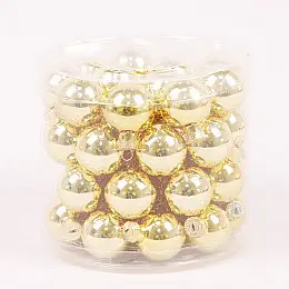 Шарики стеклянные Flora D 3 см 45 шт Золотистый (44551)