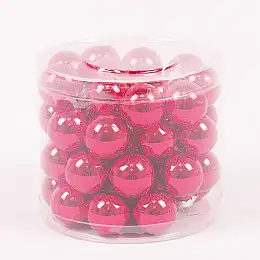 Шарики стеклянные Flora D 3 см 45 шт Красный (44552)