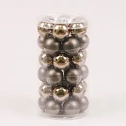 Шарики стеклянные Flora D 3,8 см 36 шт Коричневый (44562)