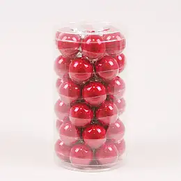 Кульки скляні Flora D-3,8 см 36 шт Червоний (44505)
