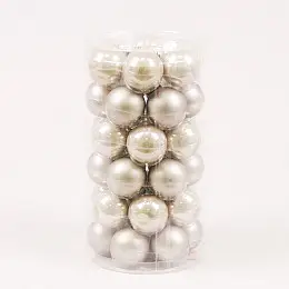 Шарики стеклянные Flora D 3,8 см 36 шт Серый (44564)