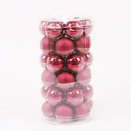 Шарики стеклянные Flora D 3,8 см 36 шт Красный (44571)