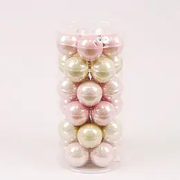 Шарики стеклянные Flora D 5,7 см 30 шт Розовый (44587)