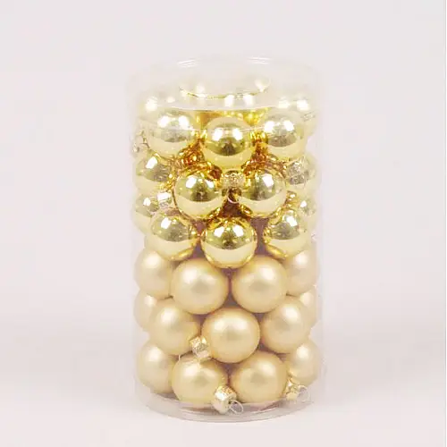 Шарики стеклянные Flora D 2,5 см 48 шт Золотистый (40242)