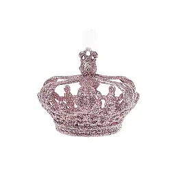 Елочное украшение BonaDi Корона 8 см Розовый (788-427)