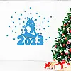 Наклейка виниловая "Зайка 2023" Zatarga S 450х485мм (голубой)
