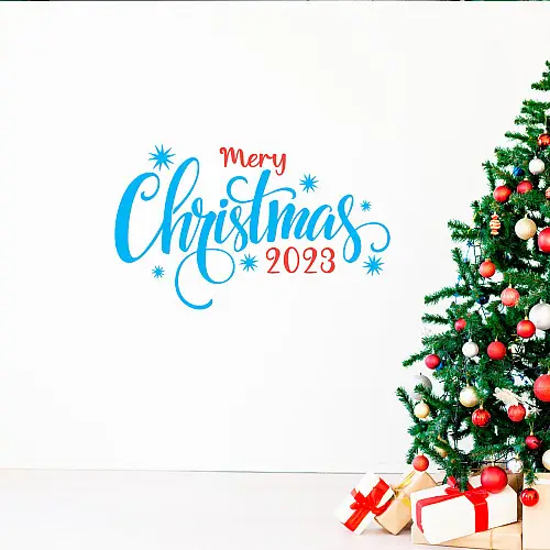 Наклейка виниловая Zatarga Новогодняя надпись 2023 М 910х545 мм глянцевая