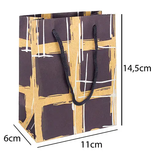 Сумочка подарункова паперова з ручками Gift bag Сесіль 14.5х11х6 см Темно-фіолетовий (11961)