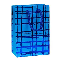 Сумочка подарочная бумажная с ручками Gift bag Luxury 11х8х4 см Голубой (19214)