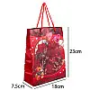 Сумочка подарочная пластиковая с ручками Gift bag Сердца и розы 23х18х7.5 см Красный (13951)