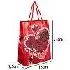 Сумочка подарочная пластиковая с ручками Gift bag Сердца и розы 23х18х7.5 см Красный (27322)