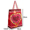 Сумочка подарочная пластиковая с ручками Gift bag Сердца и розы 23х18х7.5 см Красный (27323)